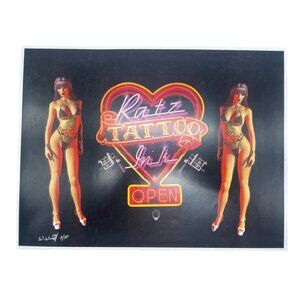 LE GM Ratz tattoo motorcycle print artwork signed Wright 3/50 16x12" READ